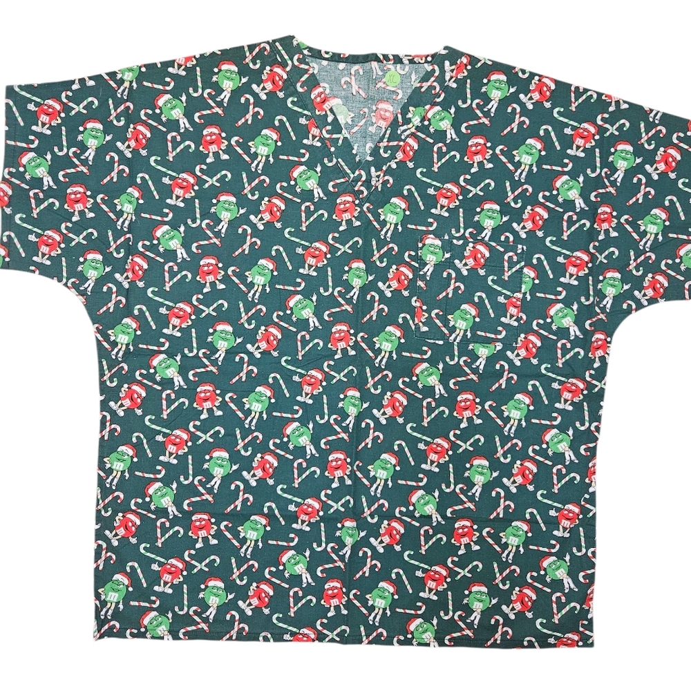 M&M Xmas Scrub Top, XL